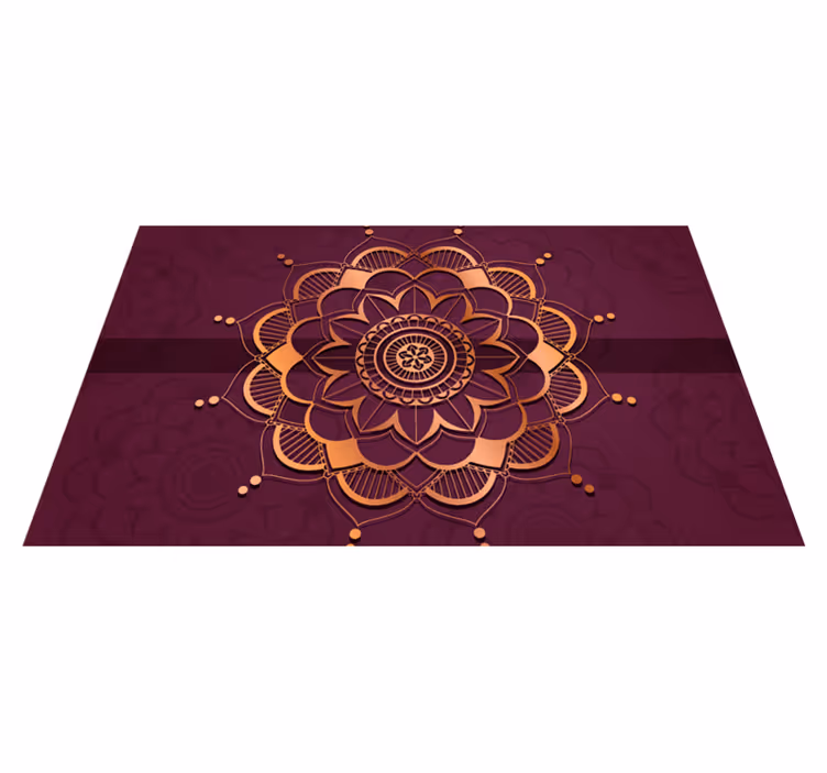 Ev için mor ve altın mandala vinil halı - TenStickers