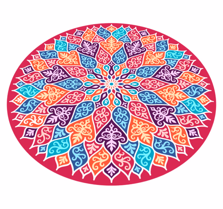 çok renkli mandala vinil halı - TenStickers