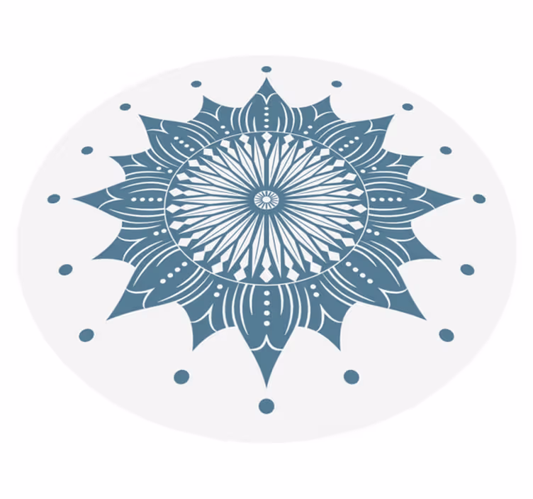 Turkuaz mandala vinil halı - TenStickers