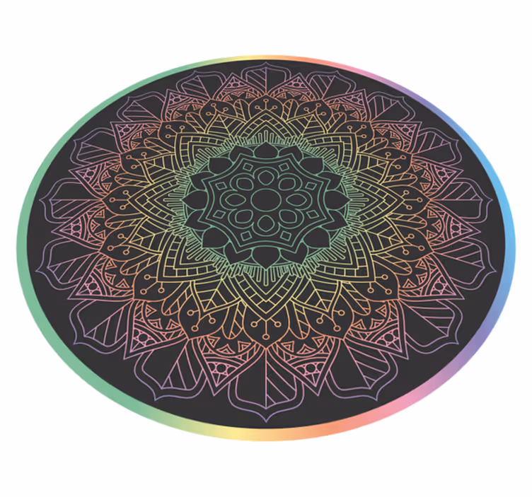 Gökkuşağı mandala vinil halı - TenStickers