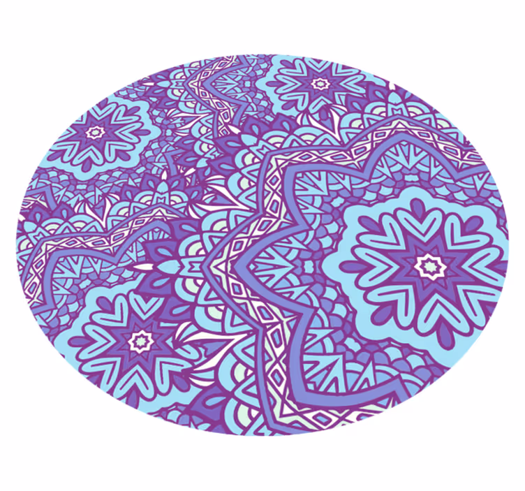 Mavi ve mor mandala vinil halı - TenStickers