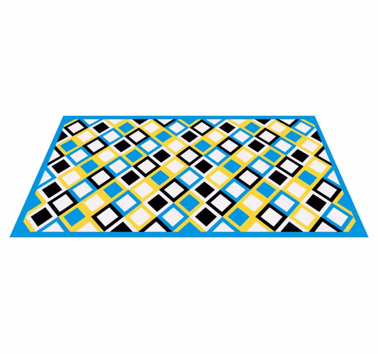 Renkli desen kareler geometrik vinil halı - TenStickers