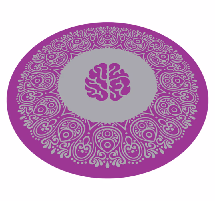 Mandala pvc halı - mandala beyin tasarımı - TenStickers