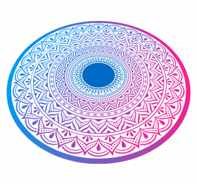 Mor ve mavi daire mandala vinil halı - TenStickers