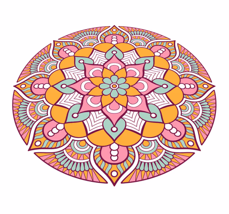 Pembe tüy mandala vinil halı - TenStickers