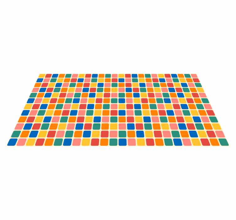 Renkli mozaik kareler geometrik pvc halı - TenStickers