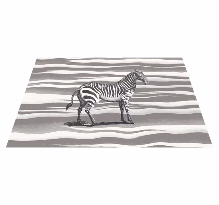 Zebra çizgili hayvan baskı pvc halı - TenStickers