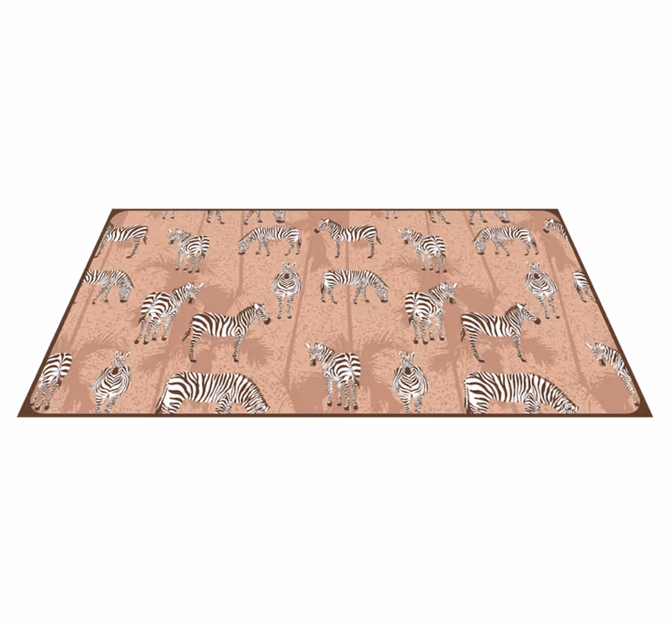 Zebra sürüsü deseni hayvan baskı pvc halı - TenStickers