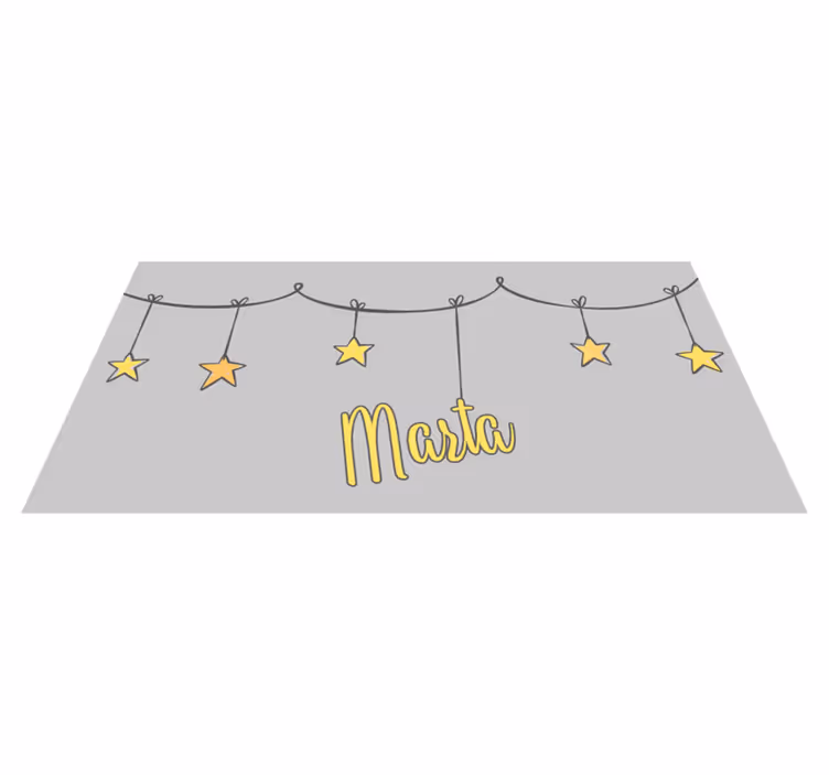 Gri arka planlı yıldızlar ve çocuklar kilim adı - TenStickers