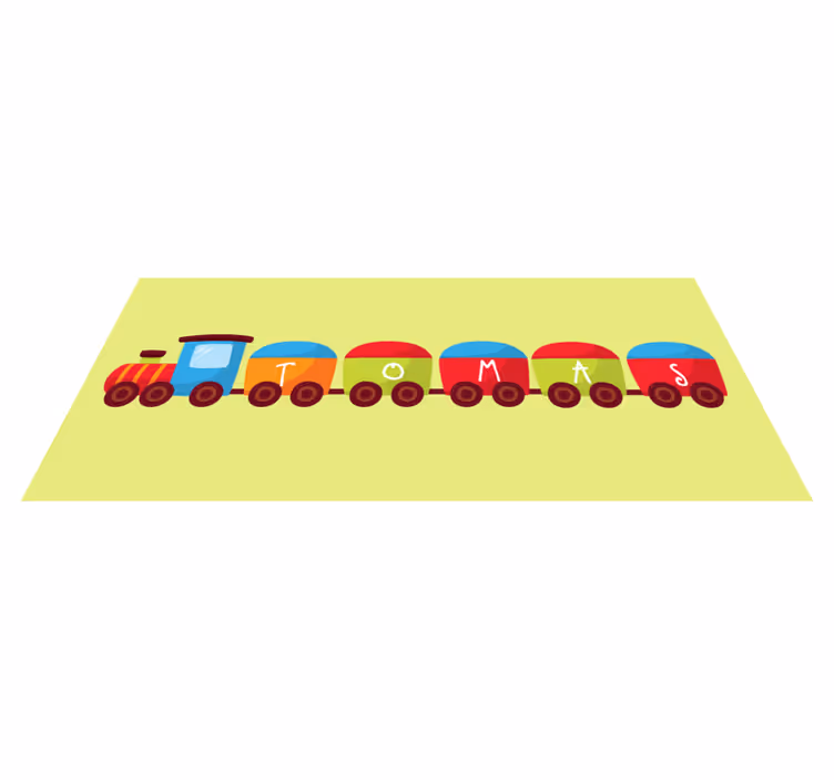 Isim çocuk vinil kilim ile tren - TenStickers