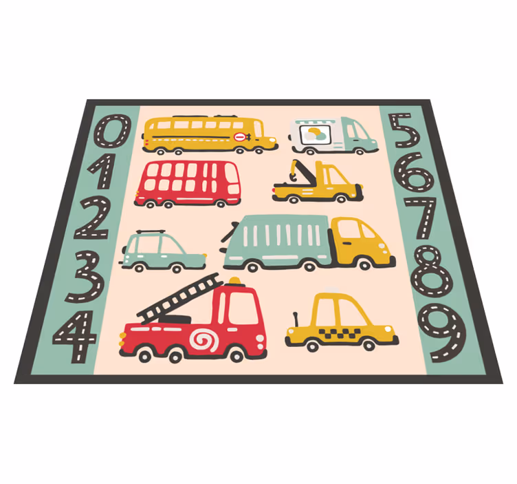 Sayılarla kamyon çocuk vinil kilim - TenStickers