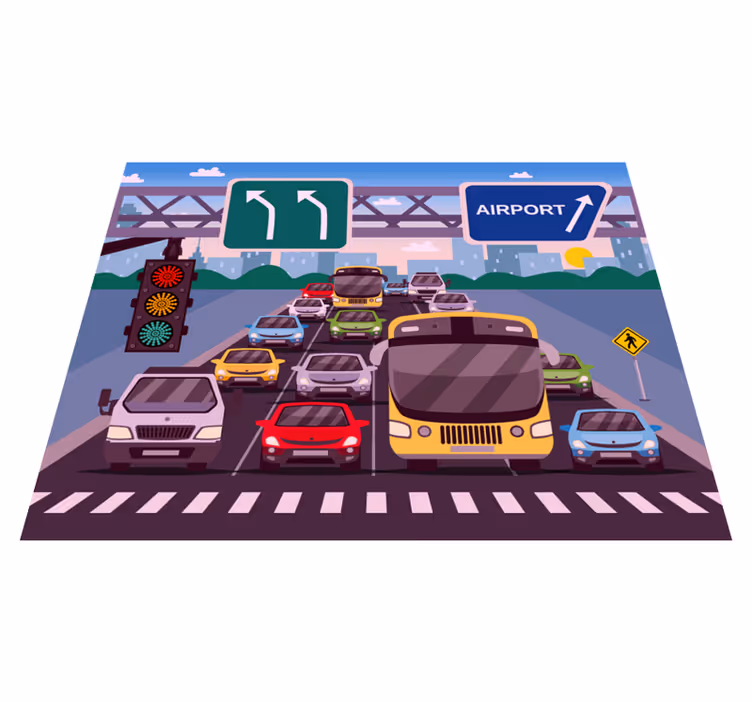 Trafik ışığı kamyonu çocuklar vinil halı - TenStickers