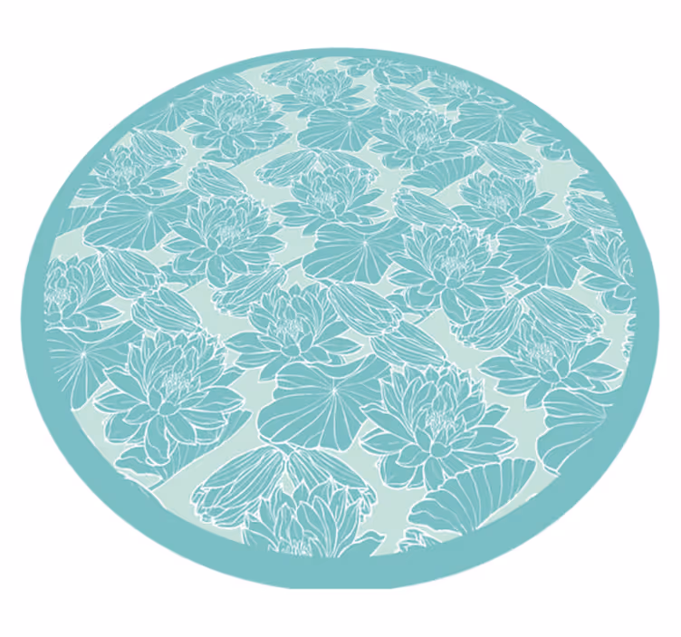 Lotus kroki çiçek vinil halı - TenStickers
