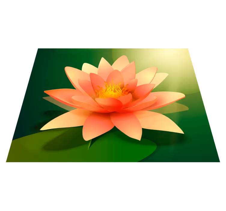 çiçek açan lotus çiçekler ve bitkiler pvc halı - TenStickers