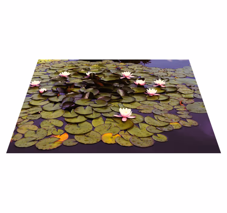 Gölet çiçek vinil kilim lotus - TenStickers
