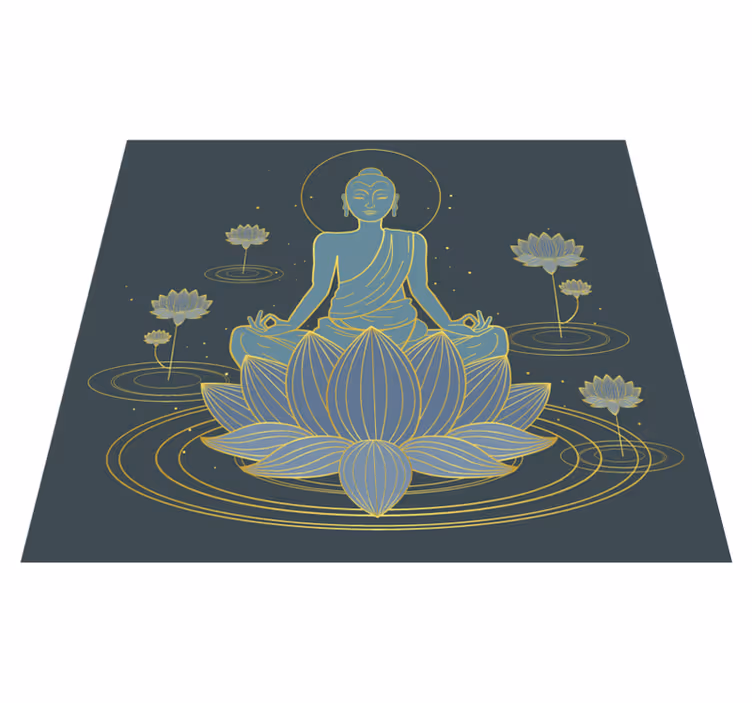 Lotus ve buda çiçek vinil halı - TenStickers