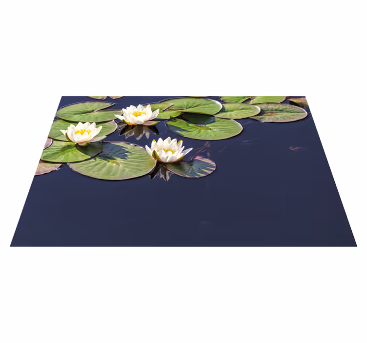 Lotus gölet çiçek halısında gerçekçi - TenStickers
