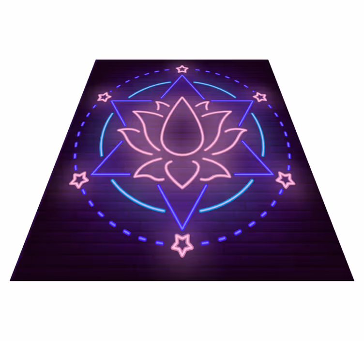 Neon mandala deseni mandala pvc halı - TenStickers