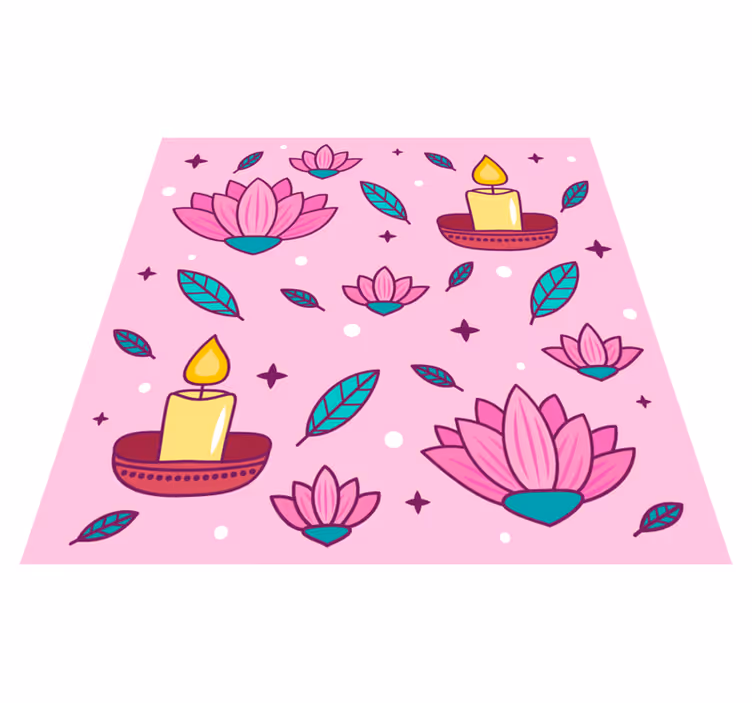 Lotus çiçeği ortamı çiçekler ve bitkiler pvc halı - TenStickers