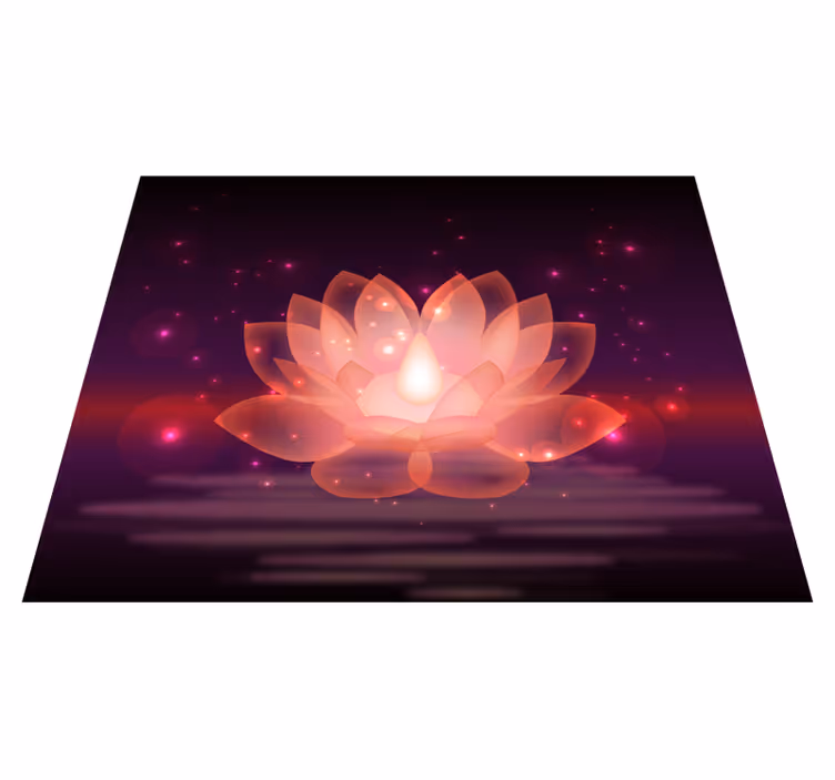 Lotus ışıltılı çiçek vinil halı - TenStickers