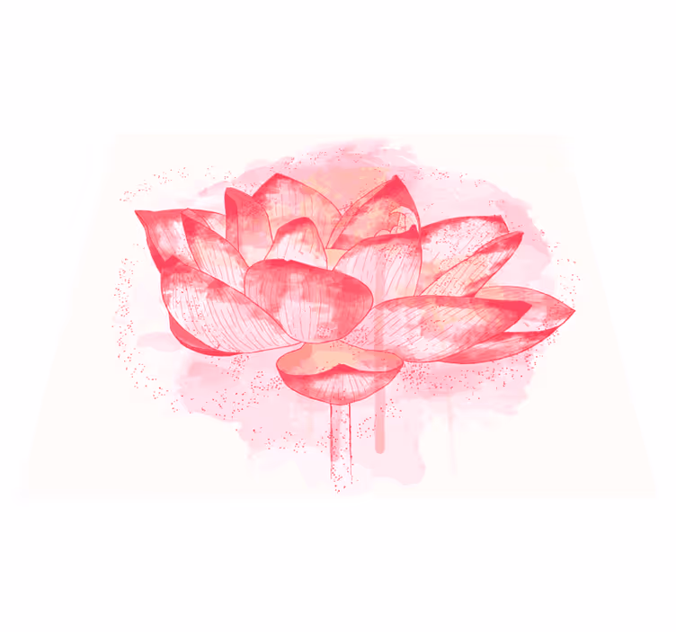 Lotus dairesel suluboya çiçek halısı - TenStickers