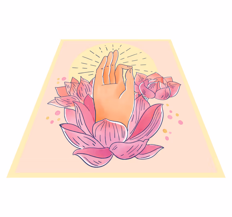 Manevi çiçek illüstrasyon mandala pvc halı - TenStickers