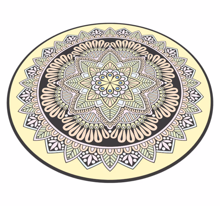 çok renkli mandala mozaik yer karoları - TenStickers