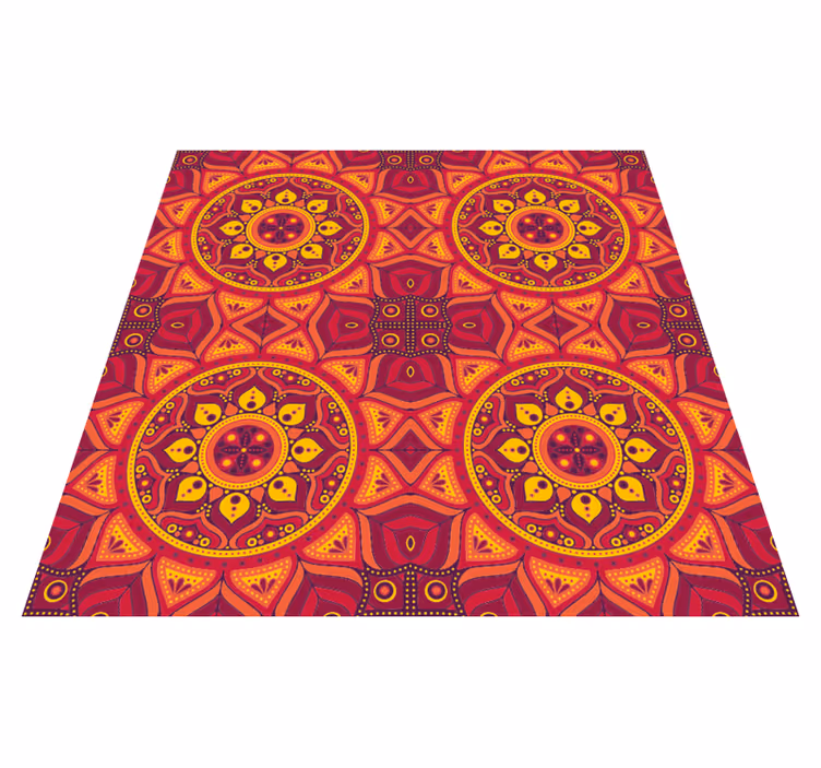 Parlak renk mandala vinil halı - TenStickers