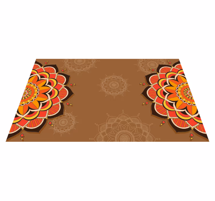 Sonbahar yarım mandalalar mandala vinil halı - TenStickers