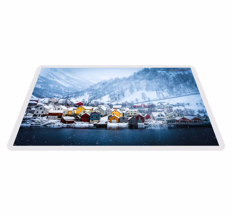 Norveç fiyort kış doğa vinil halı - TenStickers
