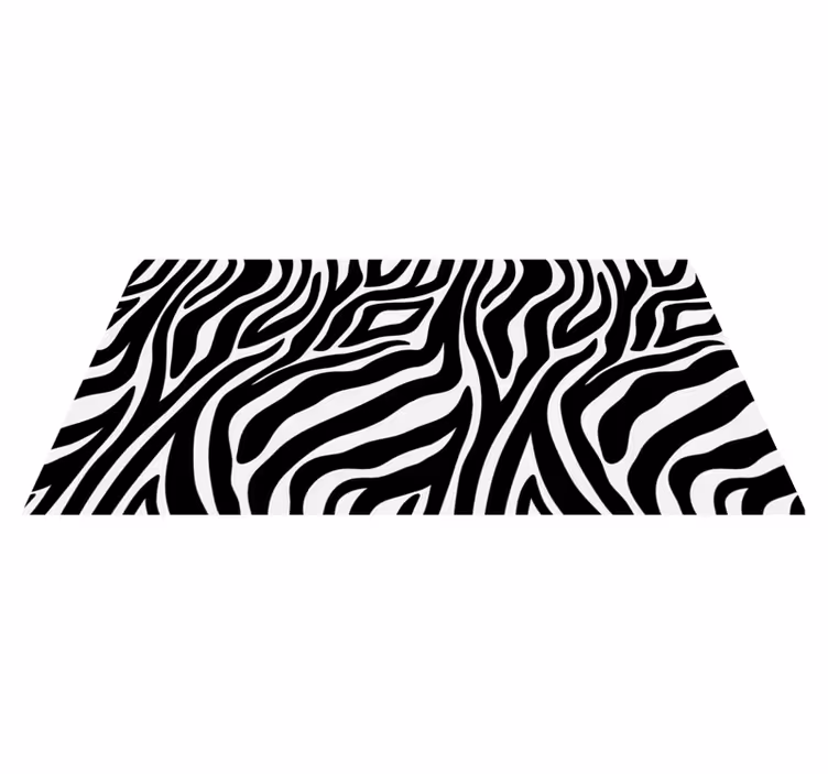 Zebra desenli hayvan desenli vinil halı - TenStickers