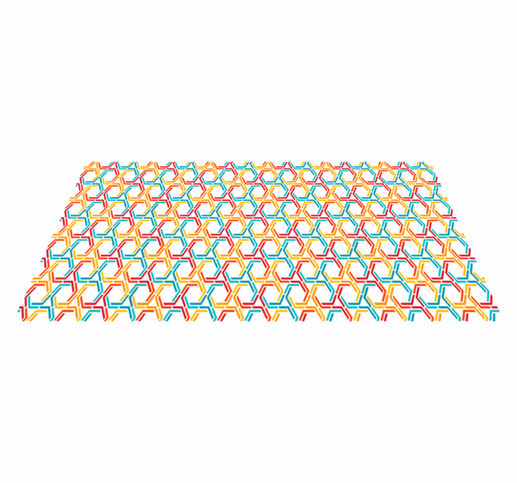 Renkli altıgen desen geometrik vinil kilim - TenStickers