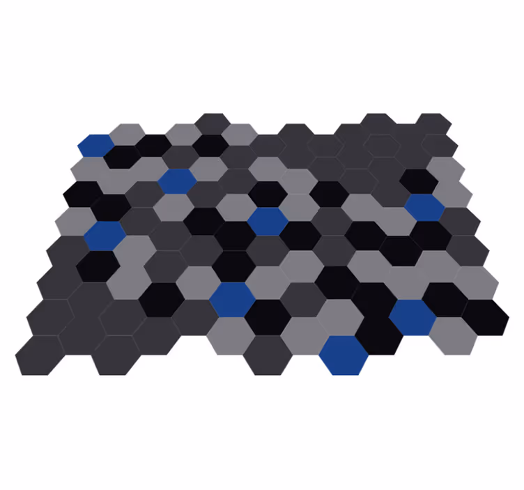 Modern mavi ve trey geometrik halılar - TenStickers