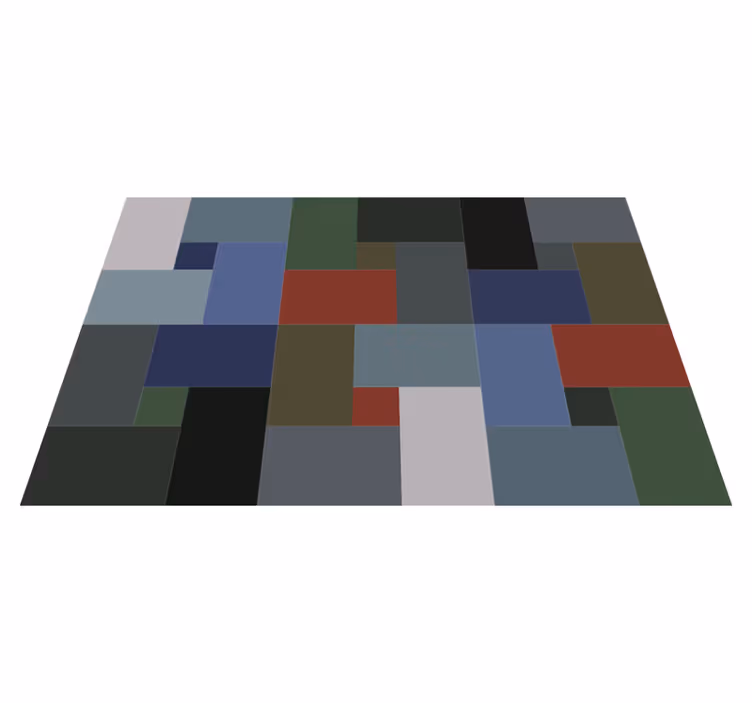 Geometrik bloklar geometrik pvc halı - TenStickers