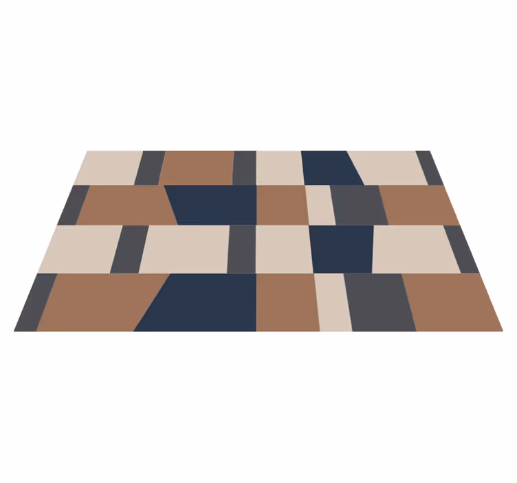 Geometrik şerit deseni çizgili pvc halı - TenStickers