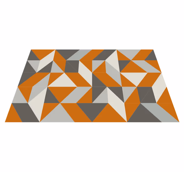 Turuncu ve gri soyut modern geometrik halılar - TenStickers