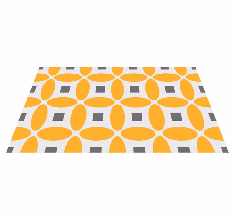 Turuncu petal modern karo geometrik kilim - TenStickers
