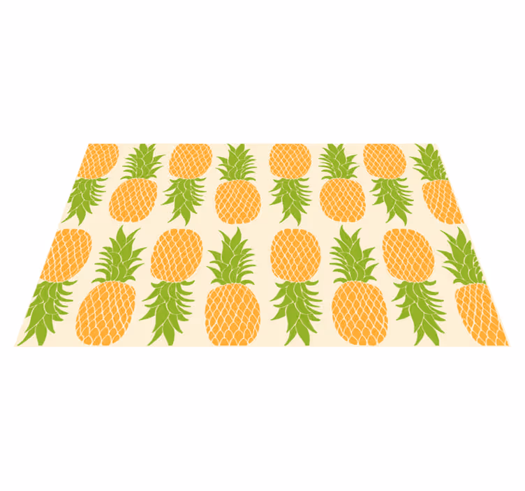 Ananas deseni çiçekler ve bitkiler pvc halı - TenStickers