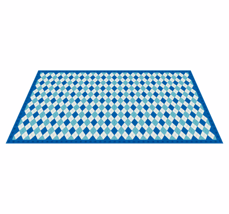 Mavi eşkenar dörtgen geometrik kilimler - TenStickers