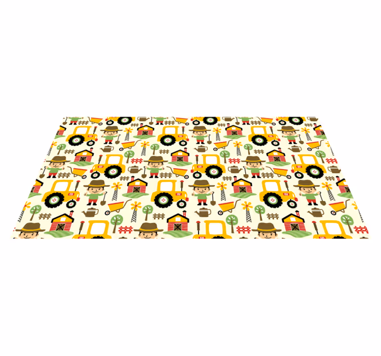 çocuk çiftliği deseni çocukta pvc halı - TenStickers