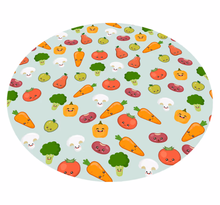 Neşeli sebze deseni bebek pvc halı - TenStickers