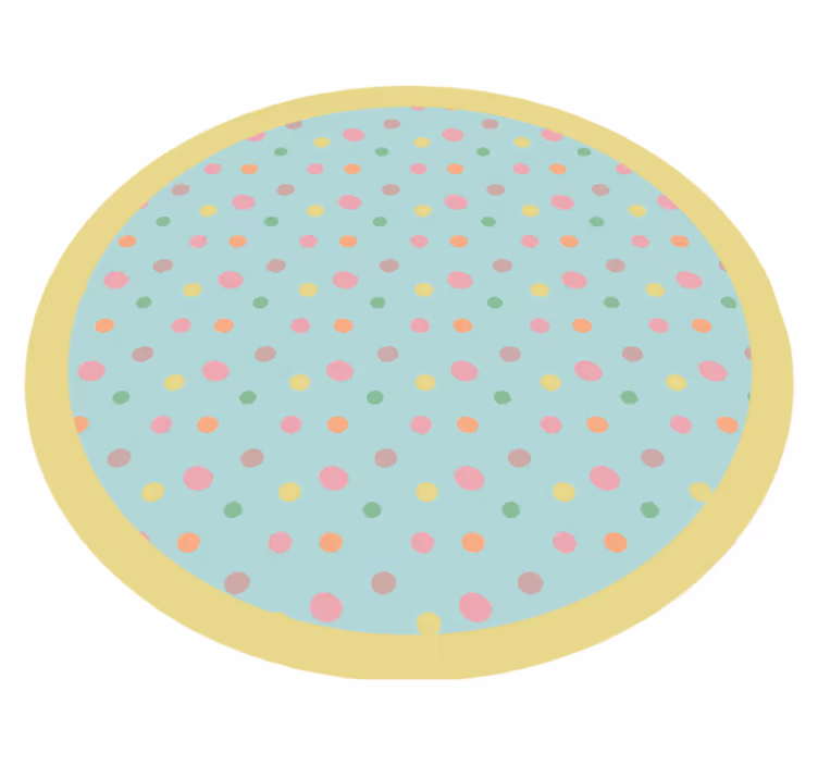 Pembe ve mavi puantiyeli geometrik vinil kilim - TenStickers