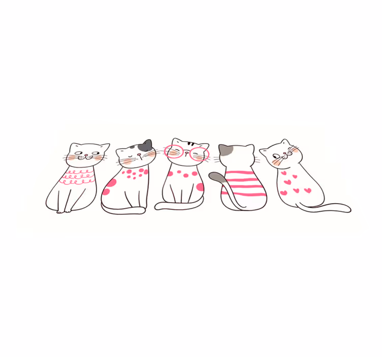 Polka dot kedi hayvan vinil halı - TenStickers