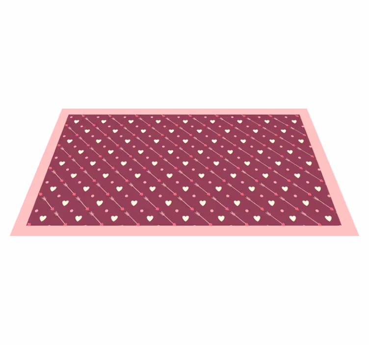 Puantiyeli desen kalp geometrik kilim ile - TenStickers
