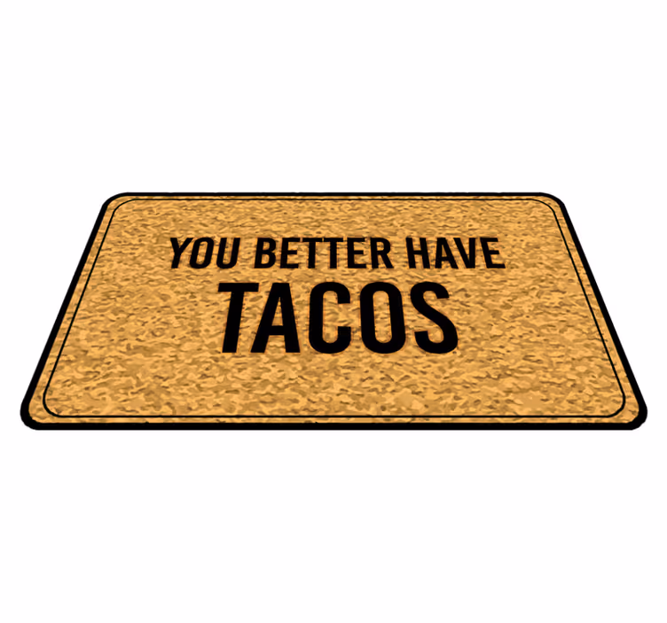 Tacos hoş geldiniz mesajı cümleleri ile pvc halı - TenStickers