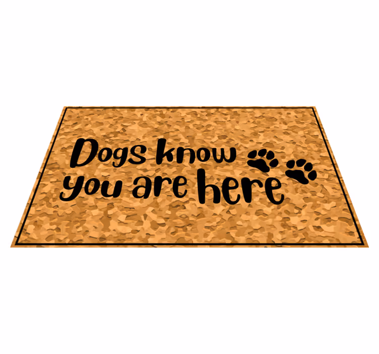 Köpekler ziyaretçileri karşılıyor cümleleri ile pvc halı - TenStickers