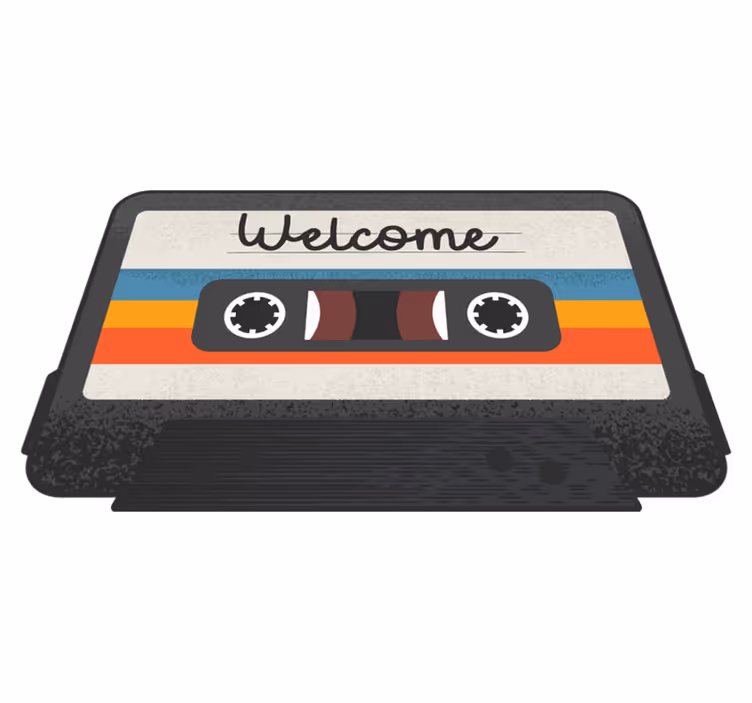 Kaset karşılama tasarımı cümleleri ile pvc halı - TenStickers