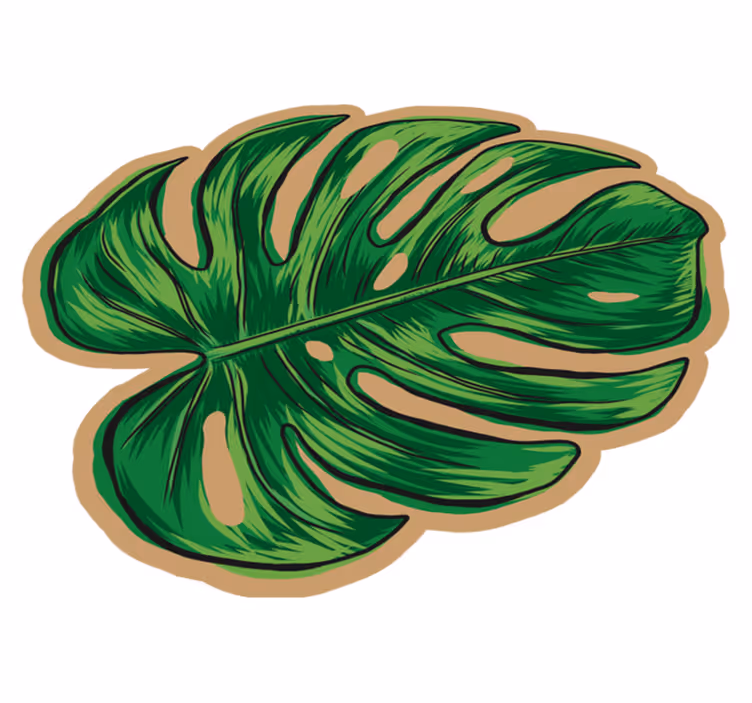Monstera şekli çiçek halı bırak - TenStickers