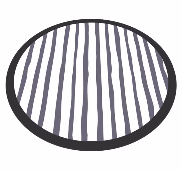 şeritli oval motif çizgili pvc halı - TenStickers