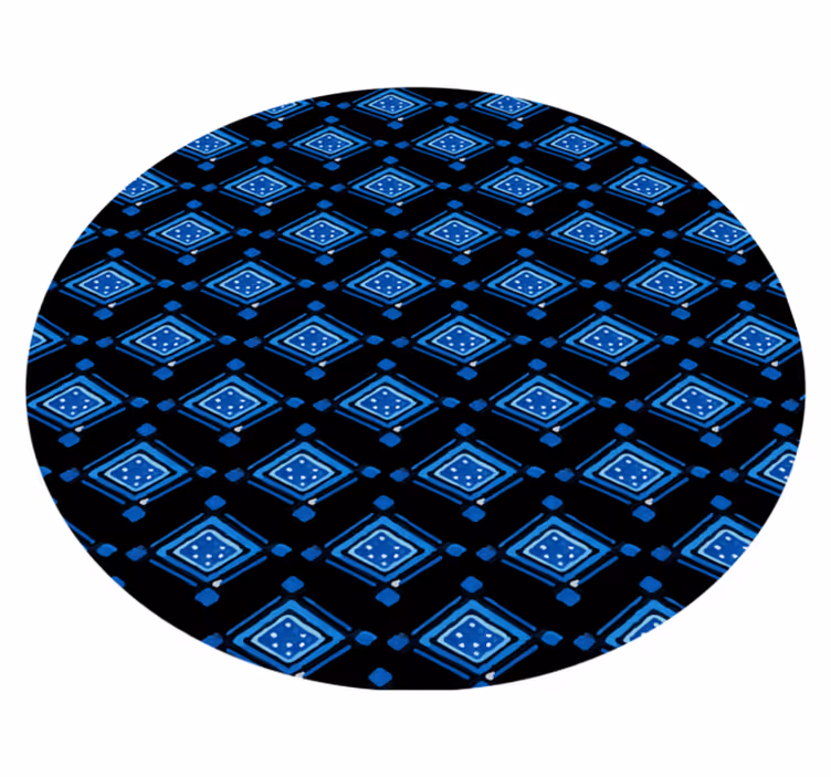 Mavi elmas deseni geometrik pvc halı - TenStickers
